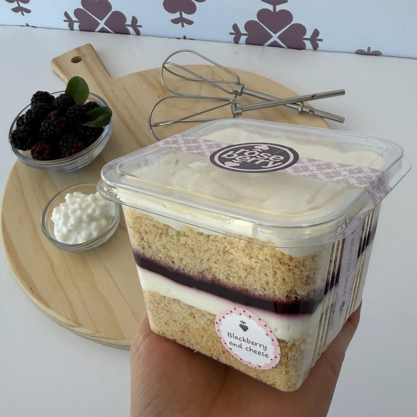 Blackberry & Cottage Cheese Cake Jar