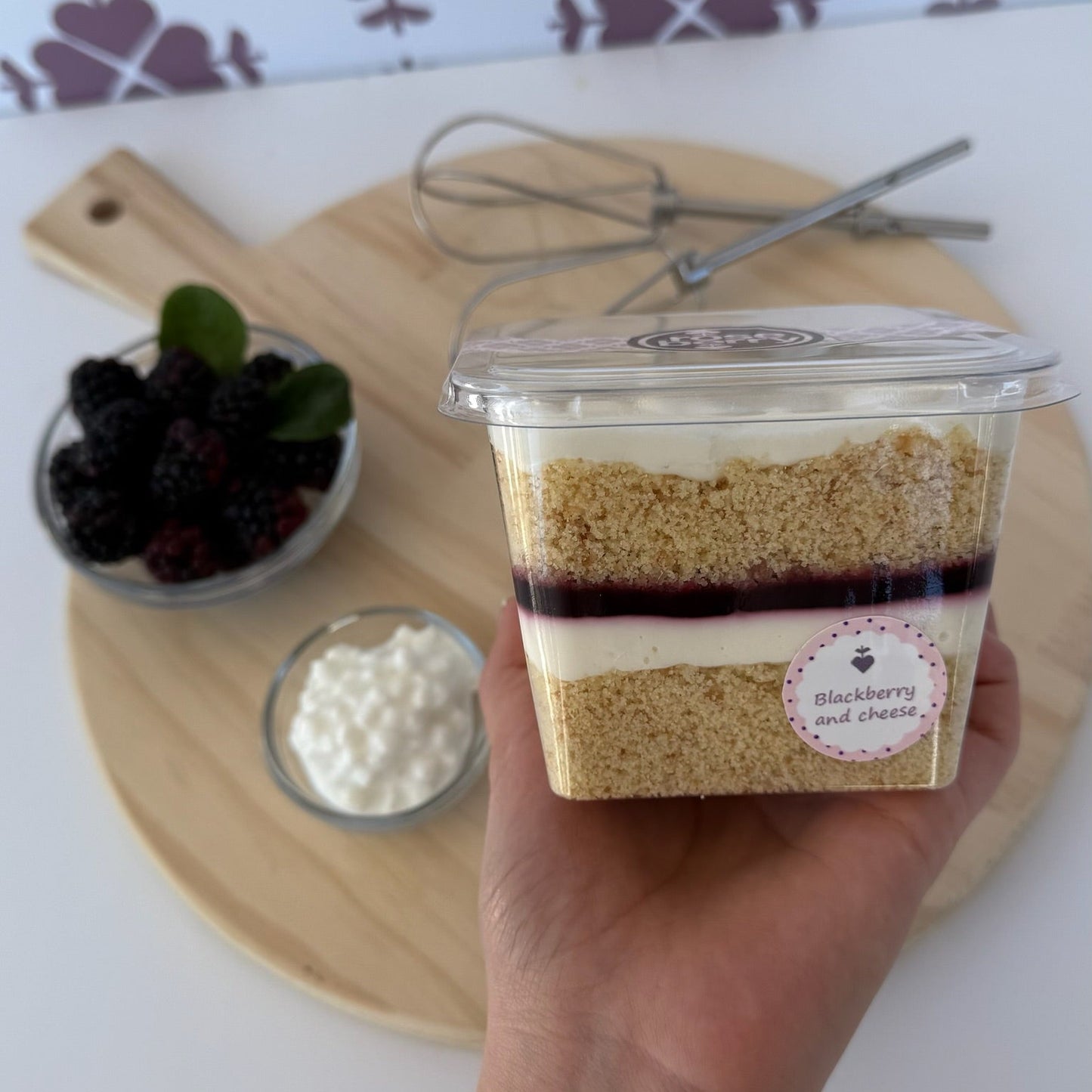 Blackberry & Cottage Cheese Cake Jar