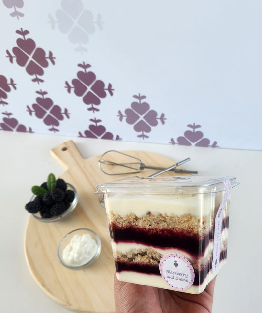 Blackberry & Cottage Cheese Cake Jar